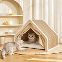 Lit pour chat moderne 4 saisons avec tapis griffoir en plastique pour chats d'intérieur