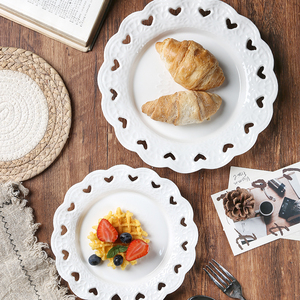 NOUVEAU <span class=keywords><strong>Assiette</strong></span> <span class=keywords><strong>creuse</strong></span> en céramique gaufrée Petit-déjeuner Pâtes Dessert Pain Salade Fruits Plateau de service <span class=keywords><strong>Assiette</strong></span> latérale Vaisselle de restaurant - Product Image 3