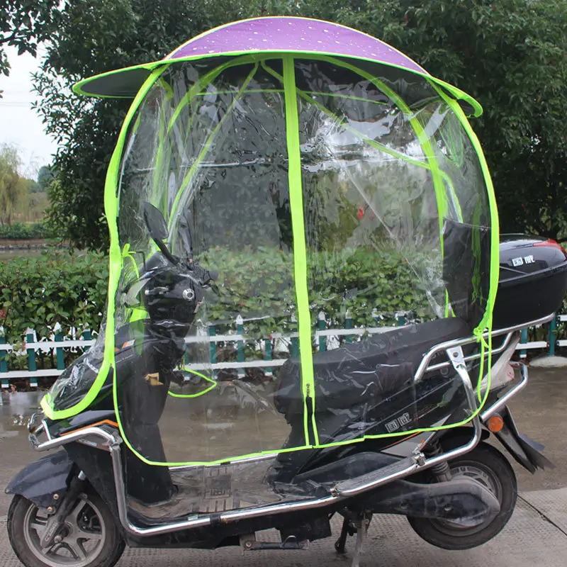 完全に覆われた電動自転車傘屋外防風サンシェードカバーオートバイ傘雨用電動スクーター傘
