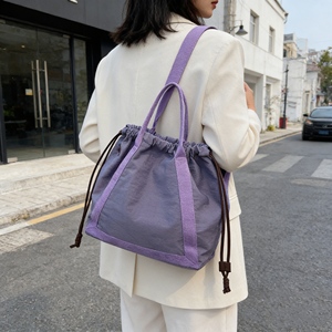 Bolsa Tote Feminina SENYU de Grande Capacidade, Minimalista, Impermeável, em <span class=keywords><strong>Nylon</strong></span> e Poliéster, com Cordão, Padrão Sólido, para Todas as Estações - Product Image 5