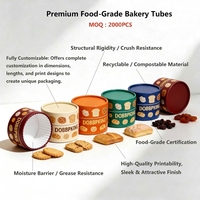 Emballage personnalisé en tube de papier kraft de qualité alimentaire écologique pour gâteaux et desserts, boîte cylindrique en carton de luxe