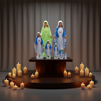 Statue de la Vierge Marie en résine peinte à la main, cadeau religieux catholique artistique en gros