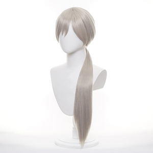 Ainizi - Pelucas de Cosplay de Cola de Caballo Gris Larga y Lisa de 80 cm del Personaje de Chainsaw Man, <span class=keywords><strong>Quanxi</strong></span>, para Niñas - Product Image 4
