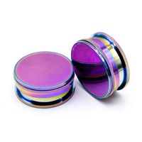 Vente chaude prix de gros accessoires pour fumeurs produits 60mm hauteur meuleuse avec 2 couches arc-en-ciel couleur broyeur en plastique