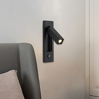 Lampe murale de lecture ZeroUNO pour hôtel, luminaire encastré, réglable avec interrupteur marche/arrêt, lampe murale de chevet pour hôtel, lampe murale moderne