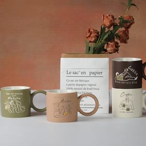<span class=keywords><strong>Tazze</strong></span> in Ceramica Stile Retrò SWT con Logo Personalizzato, Forma Rotonda, Fatte a Mano, per Cappuccino, Espresso, Caffè, Regalo per Amici - Product Image 3
