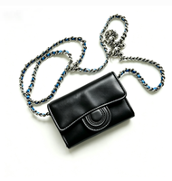 Sac à main mini chaîne ZL315 haut de gamme en cuir véritable, élégant et luxueux, pour monnaie et téléphone, idéal au quotidien