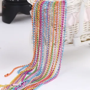 New Design DIY colourful ball chain Keychain Dog Tag Chains Hanging Metal Ball Chain Wholesale