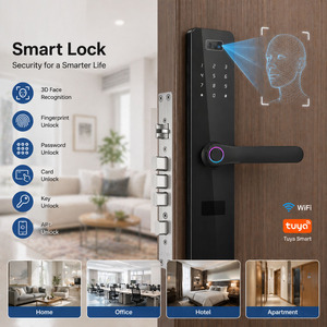 Serrure intelligente Bluelock Tuya <span class=keywords><strong>WisA</strong></span> avec Wi-Fi, reconnaissance faciale 3D, empreinte digitale, clé, en alliage d'aluminium, serrure numérique pour usage commercial et résidentiel - Product Image 1