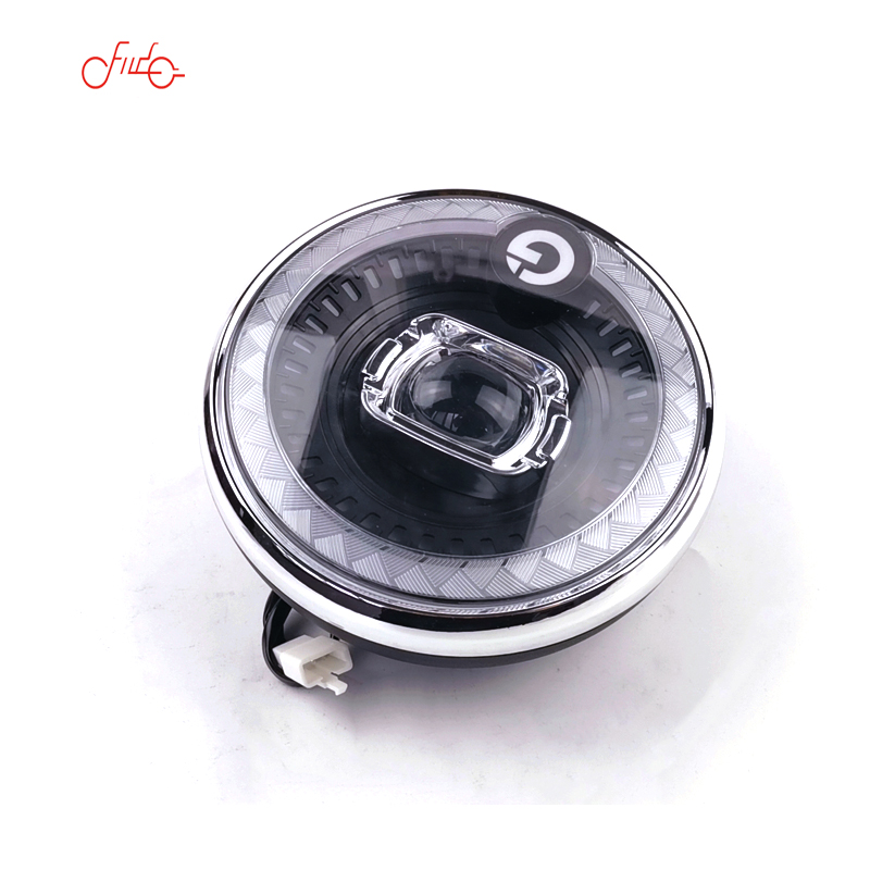 Motorcycle LED Front Head Lamp Motorbike Retro Black Vintage Bracket Headlight Round Headlamp For Cafe Racer