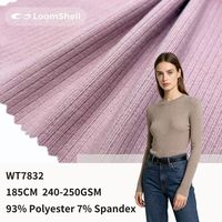 Tela de Punto Elástica de Poliéster y Spandex para Otoño e Invierno, Suave y Cálida, Ideal para Camisetas de Capa Base y Ropa Casual, Disponible en Stock