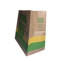 Sac en papier kraft imprimé blanc, écologique, biodégradable, recyclable, avec poignées plates, pour emballage alimentaire, promotion et exposition