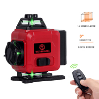 Niveau laser 4 D 360 Outil de mesure laser à nivellement automatique Vert 16 lignes 360 à nivellement automatique pour la construction
