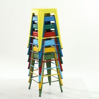 Tabourets de bar en métal pour comptoir, colorés, pour restauration rapide et café, livraison transfrontalière