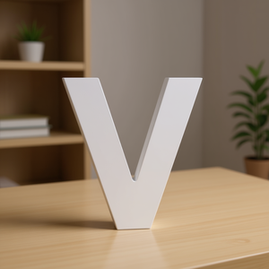 Letra V de madera blanca, decoración de pared 3D para decoración del hogar u oficina - Product Image 3