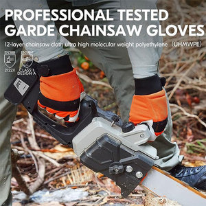 High Performance Leather Palm Strengthen Protection Cut Resistant Lumberjack Work Safety <strong>Chainsaw</strong> <strong>Gloves</strong> - Product Image 4