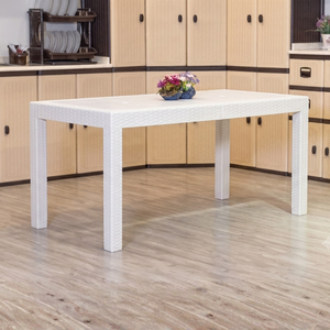 Table basse carrée en bois d'ingénierie robuste avec design moderne et simple en rotin, table centrale pour salon, bureau à domicile - Product Image 5