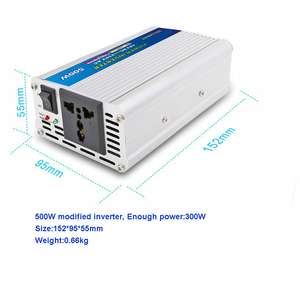 อินเวอร์เตอร์อัจฉริยะ 500W เป็นไฟ AC 12V ถึง 110V พร้อมพัดลม คลื่นไซน์ดัดแปลง 300W แบบเอาต์พุตเดี่ยว รองรับ NFC Network - Product Image 4