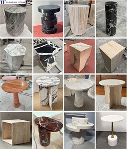 Thiết kế màu đỏ travertine đá cẩm thạch bên bảng đá cẩm thạch đầu bệ Bảng hiển thị cho hành lang khách sạn sang trọng hoặc đồ nội thất phòng khách - Product Image 5