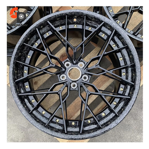 High Performance Two Piece Forged Wheel Wrapped Barrel Customized Parameters Black Finish With Center Cap Alloy Rim - Product Image 3