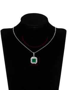 Collana con ciondolo irregolare verde per donna, catena da collo alla moda in stile esotico - Product Image 5
