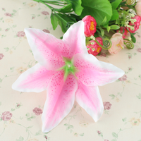 Tête de fleur de rose artificielle en plastique pour accessoires de cheveux DIY, décoration pour la fête des mères et Noël - Diamètre 12 cm, couleur personnalisable