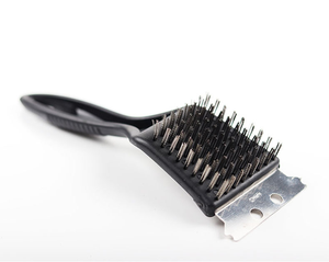 Brosse à poils en acier – Outil de nettoyage robuste pour barbecue avec manche en plastique – Portable, résistant à la rouille, pour gaz et charbon de bois - Product Image 4