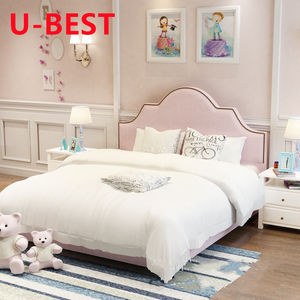 U-Best Mobilier de chambre à coucher de luxe en tissu américain rembourré King Sommier Lit en bois Cama Yatak Letto Letti Bedden pour usage domestique - Product Image 6