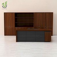 Bureau de direction moderne de luxe IULTRA avec 3 tiroirs, étagère, poste de travail - Écologique, montage facile, mobilier pour la maison et le bureau