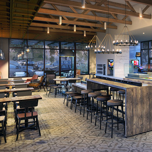 Chất lượng cao sắt kim loại ghế với đệm ghế gỗ tựa lưng Stackable & bền thiết kế hiện đại cho nhà hàng quán cà phê phòng khách - Product Image 3