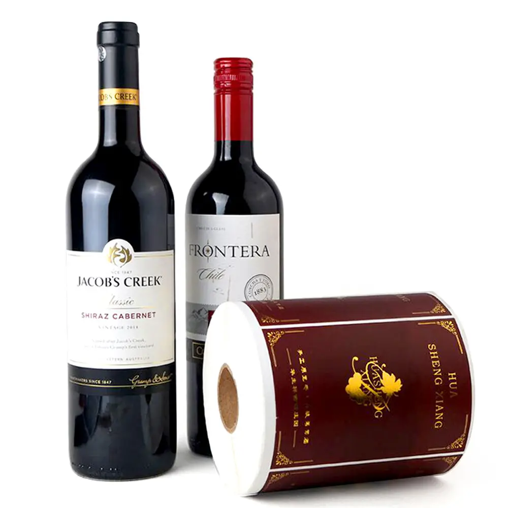Benutzer definierte geprägte personalisieren Wein Bierdose Etikettierung Papier Aufkleber Etikett Flaschen Aufkleber Etiketten für Wein