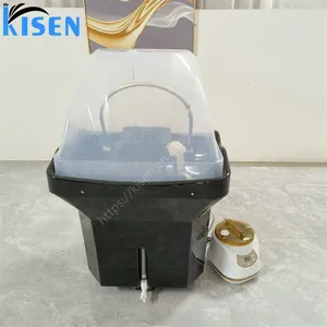 Kisen Luxury Black Hair Washing Head Therapy SPA No Plumbing Portable Shampoo Basin Sink With 60L Water Tank For Beauty Bed Use