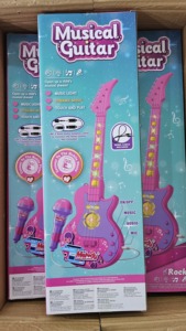 Guitare musicale pour enfants avec microphone, lumières cool et musique, <span class=keywords><strong>populaire</strong></span> pour les garçons et les filles, guitare karaoké - Product Image 6