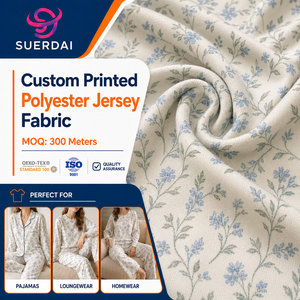 Tissu tricoté en polyester imprimé à motifs pour vêtements de détente, 170 GSM, tricot extensible doux, commande en gros - Product Image 1