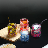 Nouvelles Tasses en Verre à Double Paroi 280ml, Vente en Gros, Mugs à Café Créatifs en Verre, Tasses à Eau Réutilisables, Mug en Verre pour Thé et Fleurs Séchées