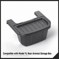 Boîte de rangement arrière en L pour accoudoir compatible Tesla Model YL 2025, poubelle de voiture intérieure à couvercle rabattable, organisateur en thermoplastique