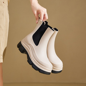 Procesamiento personalizado PVC señoras mujeres Botas de lluvia moda botas bajas antideslizante resistente al desgaste Botas de lluvia impermeables - Product Image 3