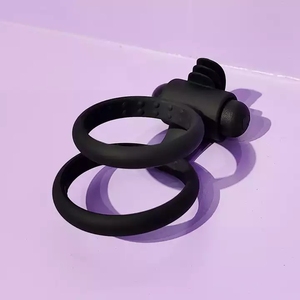 Anillo de pene de doble pene para hombres, juguete sexual vibrador de eyaculación magnética de silicona, retardante de placer - Product Image 4