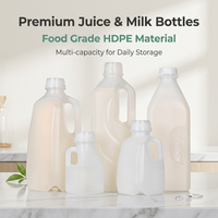 Bouteille en plastique HDPE avec poignée, vide, pour le stockage de liquides, réutilisable, pour jus, lait, miel, condiments, emballage