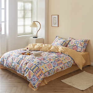 Mềm bông QUILT Cover gối thiết lập phong cách mới ba mảnh bộ đồ giường sọc không thường xuyên mô hình hình học cho phòng ngủ nhà khách sạn - Product Image 2