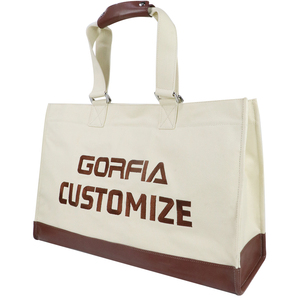 Customizable <b>Large</b> Capacity Women's PU Leather <b>Canvas</b> Tote <b>Bag</b> for Outdoor Shopping Factory Wholesale with Logo Available - Product Image 4