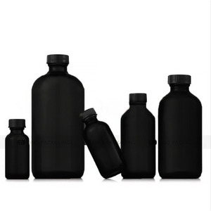 Bouteille en verre Boston noire mate de 8oz 16oz avec couvercle de pompe en bambou bouton maquillage arroseur d'eau vaporisateur de jardin - Product Image 2