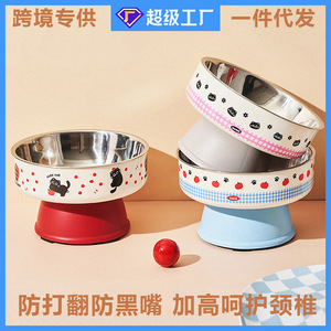 Gamelle surélevée en acier inoxydable pour chat avec support cervical, grande capacité, pour animaux de compagnie - Product Image 5