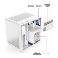 Boîtier PC MINI Sea View Room, boîtier d'ordinateur de bureau MicroATX avec USB 1.0 X2, audio HD, verre vertical