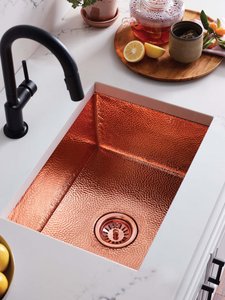 <span class=keywords><strong>Lavello</strong></span> da <span class=keywords><strong>cucina</strong></span> in stile francese, quadrato, a vasca singola, da incasso sotto isola/bar, finitura vintage rame-oro, lavabo sottopiano per lavaggio piatti - Product Image 1