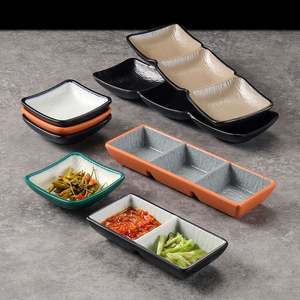 Plato para Salsas de Barbacoa Coreano de Melamina Mate con 1/2/3 Compartimentos, Plato para Salsas de Barbacoa de Plástico, Vajilla para Restaurantes de Barbacoa - Product Image 2