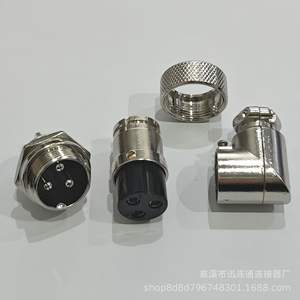 Conector Circular Gx20 de Aviación, Macho, 8 Pines, Aleación de Zinc, Niquelado, Montaje en Panel, para Ingeniería Eléctrica - Product Image 3