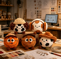 Peluche personnalisée créative en forme de ballon de sport, personnage de football ou de basketball, poupée en peluche, vente en gros, usine OEM, cadeau promotionnel