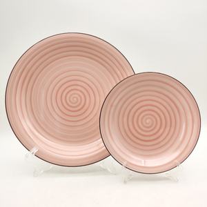 Juego de vajilla de gres cerámico de alta calidad de grado AB, vajilla de porcelana blanca, 16 Uds., vajilla china fina rosa - Product Image 2