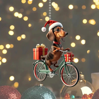 Cadeau de noël ensemble promotionnel affaires porte-clés décoration fournitures père noël voiture ensemble chien sur vélo décoration de noël
